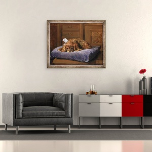Tablou inramat - C. Fulton - Regele Charles Spaniel, 50 x 60 cm - Img 2
