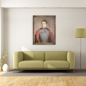 Tablou inramat - C. Lemmermayer - Portretul imparatului Franz Joseph al Austriei 1830-1916 in varsta de 20 de ani, 60 x 80 cm - Img 2