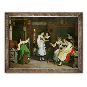 Tablou inramat - Camille Alfred Pabst - O nunta in Alsacia Inferioara, 60 x 80 cm
