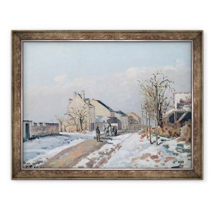 Tablou inramat - Camille Pissarro - Drumul de la Gisors la Pontoise, efect de zapada, 70 x 90 cm