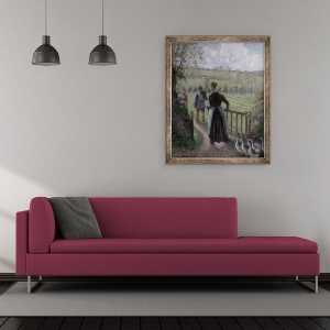 Tablou inramat - Camille Pissarro - Femeia cu gaste, 50 x 60 cm - Img 2