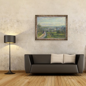 Tablou inramat - Camille Pissarro - Vedere de Saint-Ouen-LAumone, 70 x 90 cm - Img 2