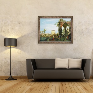 Tablou inramat - Canaletto - Capriccio cu motive din Padova, 60 x 80 cm - Img 2
