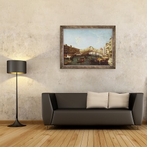 Tablou inramat - Canaletto - Rialto in Venetia, 70 x 90 cm - Img 2