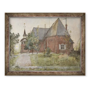 Tablou inramat - Carl Larsson - Biserica Sundborn veche, din seria O casa, 70 x 90 cm