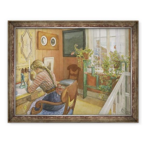 Tablou inramat - Carl Larsson - Scrierea scrisorilor, 70 x 90 cm