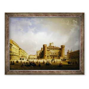 Tablou inramat - Carlo Bossoli - Piazza Castello, Torino, 60 x 80 cm