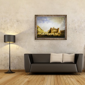 Tablou inramat - Carlo Bossoli - Piazza Castello, Torino, 70 x 90 cm - Img 2