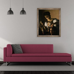 Tablou inramat - Carlo Saraceni - Judith cu capul lui Holofernes, 50 x 60 cm - Img 2