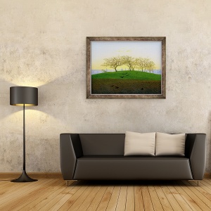 Tablou inramat - Caspar David Friedrich - Dealuri si campuri plugate langa Dresda, 60 x 80 cm - Img 2