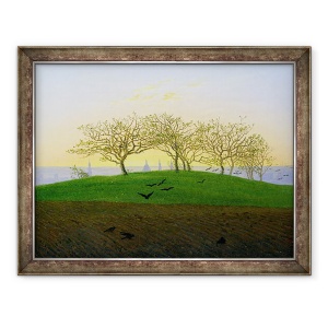 Tablou inramat - Caspar David Friedrich - Dealuri si campuri plugate langa Dresda, 70 x 90 cm