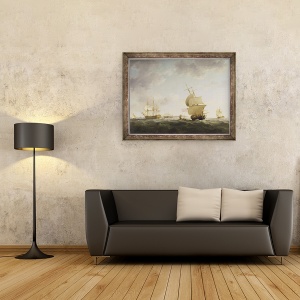 Tablou inramat - Charles Brooking - Transport in Canalul Manecii, 60 x 80 cm - Img 2