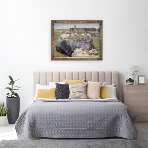 Tablou inramat - Charles Cottet - Femeile din Plougastel la gratierea Notre-Dame de la Palud, 70 x 90 cm - Img 3