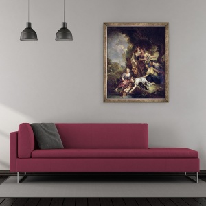 Tablou inramat - Charles de la Fosse - Moise a fost salvat din apa, 70 x 85 cm - Img 2