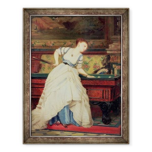 Tablou inramat - Charles Edouard Boutibonne - Jocul de biliard, 60 x 80 cm