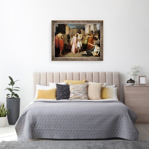 Tablou inramat - Charles Francois Jalabert - Oedip si Antigona sau Ciuma Tebei, 70 x 90 cm - Img 3