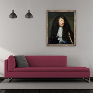 Tablou inramat - Charles Le Brun - Portretul lui Ludovic al XIV-lea 1638-1715, 50 x 60 cm - Img 2