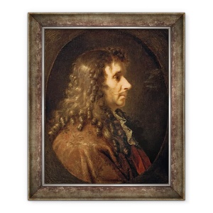 Tablou inramat - Charles Le Brun - Portretul lui Moliere 1622-73 1660, 50 x 60 cm