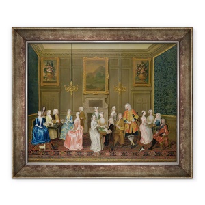 Tablou inramat - Charles Phillips - Tea Party la Casa Lordului Harrington, 70 x 85 cm