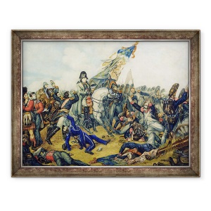 Tablou inramat - Charles Steiben - Batalia de la Waterloo din 1815, 60 x 80 cm