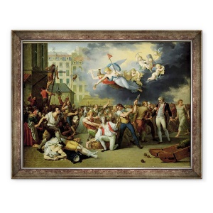 Tablou inramat - Charles Thevenin - Masacrul marchizului de Pellepont, 60 x 80 cm