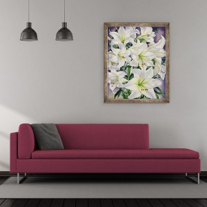 Tablou inramat - Christopher Ryland - crini albi, 50 x 60 cm - Img 2