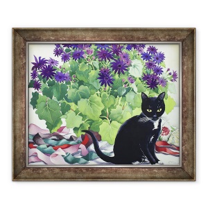 Tablou inramat - Christopher Ryland - Planta Senetti si Pisica, 50 x 60 cm