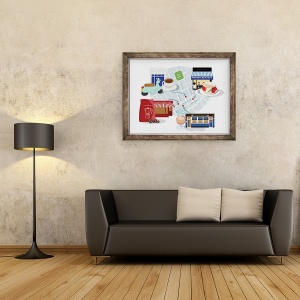Tablou inramat - Claire Huntley - Soho Classics pentru cafea, 60 x 80 cm - Img 2