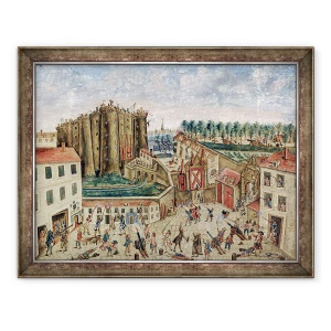 Tablou inramat - Claude Cholat - Asediul Bastiliei, 70 x 90 cm