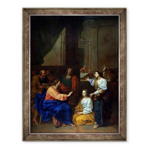 Tablou inramat - Claude II Saint-Paul - Hristos cu Marta si Maria, 60 x 80 cm