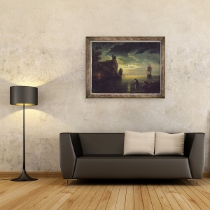 Tablou inramat - Claude Joseph Vernet - Seara peisaje marine, 60 x 80 cm - Img 2