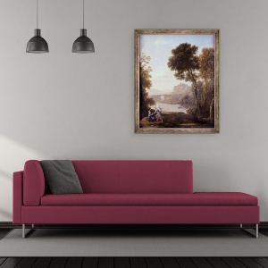 Tablou inramat - Claude Lorrain - Peisaj cu Agar si ingerul, 50 x 60 cm - Img 2