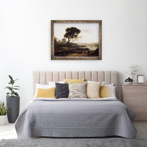 Tablou inramat - Claude Lorrain - Peisaj langa Roma cu vedere la Ponte Molle, 70 x 90 cm - Img 3