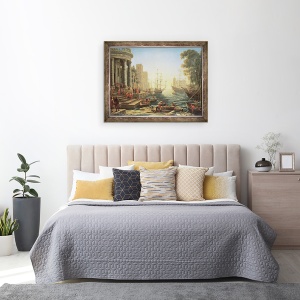 Tablou inramat - Claude Lorrain - Portul maritim cu imbarcarea Sf. Ursula, 70 x 90 cm - Img 3
