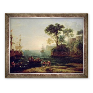 Tablou inramat - Claude Lorrain - Sosirea lui Aeneas in Italia, 70 x 90 cm