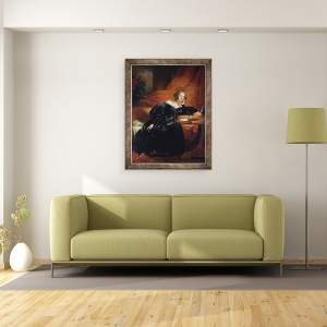 Tablou inramat - Claude-Marie Dubufe - Contesa de Lapeyriere, 70 x 90 cm - Img 2