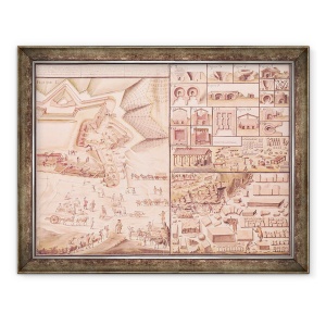 Tablou inramat - Claude Masse - Ms 500 Constructia unei piete a orasului si uneltele utilizate, 60 x 80 cm