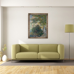 Tablou inramat - Claude Monet - Camille Monet in gradina la Argenteuil, 70 x 90 cm - Img 2