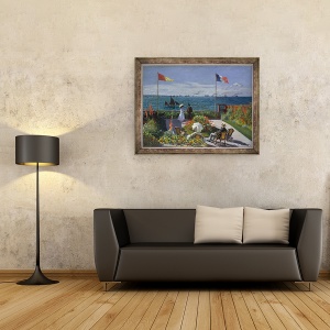 Tablou inramat - Claude Monet - Gradina la Sainte-Adresse, 60 x 80 cm - Img 2