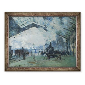 Tablou inramat - Claude Monet - Sosirea trenului Normandia, Gare Saint-Lazare, 60 x 80 cm