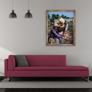 Tablou inramat - Colin Bootman - Culegatori de bumbac, 50 x 60 cm - Img 2