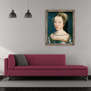 Tablou inramat - Corneille de Lyon - Portretul Reginei Claude 1499-1524, 70 x 85 cm - Img 2