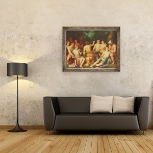 Tablou inramat - Cornelis Cornelisz van Haarlem - Coruptia lumii inainte de potop, 60 x 80 cm - Img 2