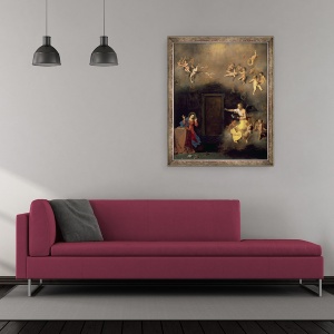 Tablou inramat - Cornelis van Poelenburgh - Buna Vestire, 70 x 85 cm - Img 2