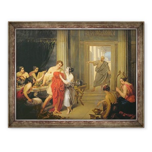 Tablou inramat - Cosroe Dusi - Alcibiade printre hetaerae, 70 x 90 cm