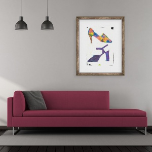 Tablou inramat - Daisy de Villeneuve - 2 Pantofi, 50 x 60 cm - Img 2