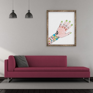 Tablou inramat - Daisy de Villeneuve - Dragoste de mana, 50 x 60 cm - Img 2