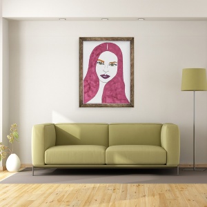 Tablou inramat - Daisy de Villeneuve - Par lung si rosu, 60 x 80 cm - Img 2