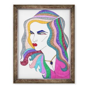 Tablou inramat - Daisy de Villeneuve - Privire laterala, 60 x 80 cm