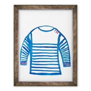 Tablou inramat - Daisy de Villeneuve - Pulover cu dungi, 70 x 90 cm